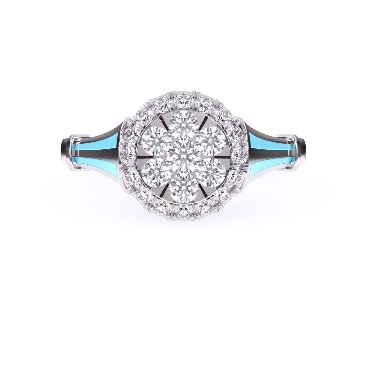 Sparkle Round Cluster Diamond Halo Ring
